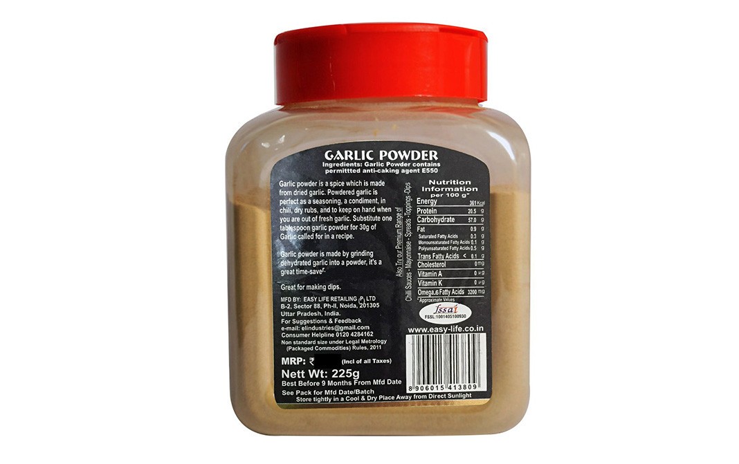 Easy Life Garlic Powder    Plastic Jar  225 grams